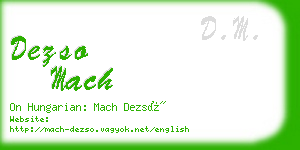 dezso mach business card